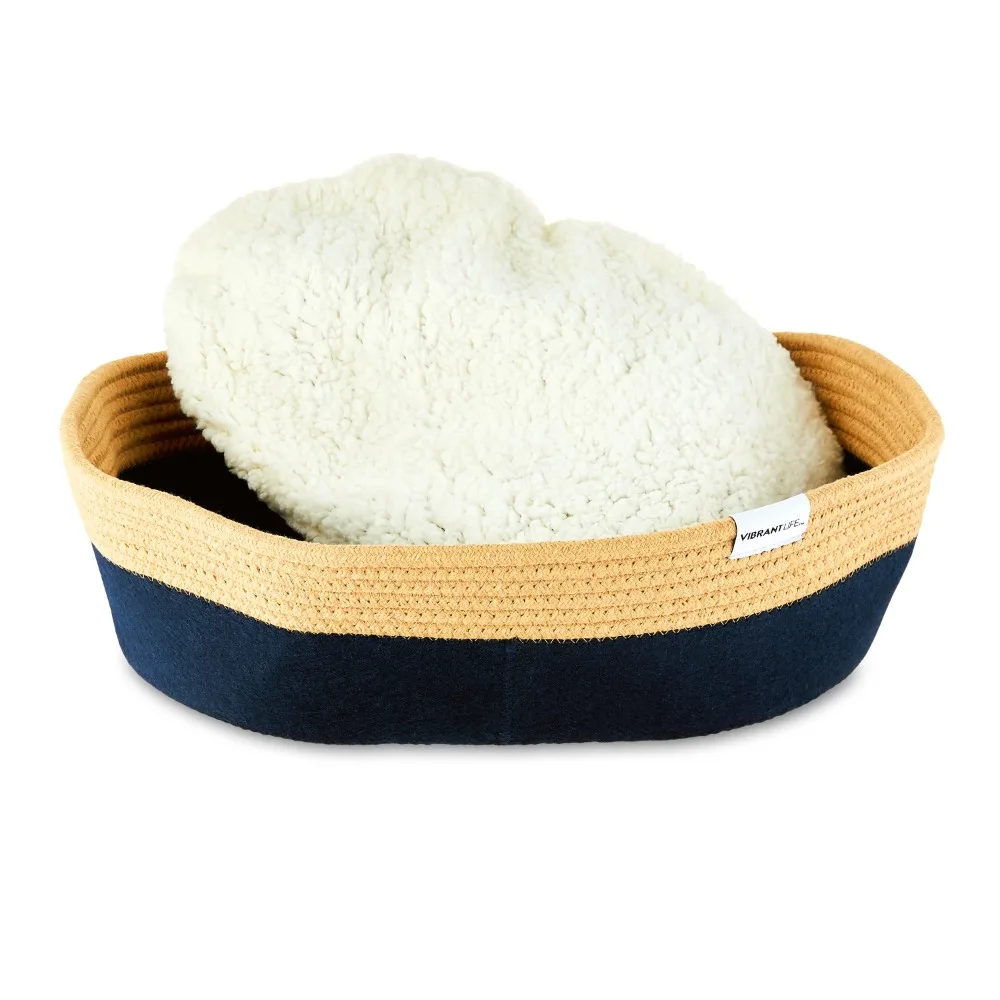 

Oval Woven Felt Rope Cat Bed, with Catnip, Multicolored, 19", Perfect gift for your cat lover