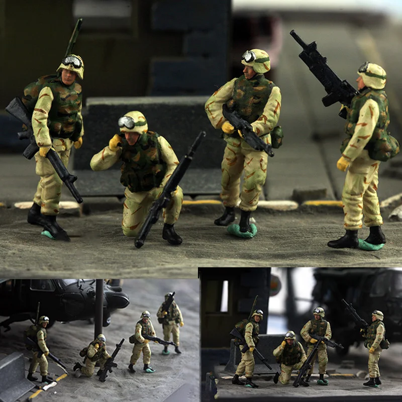 

1:72 Scale Resin United States Marine Corps 4-person Scene Accessory Model Adult Toys Classics Gifts Souvenir Static Display