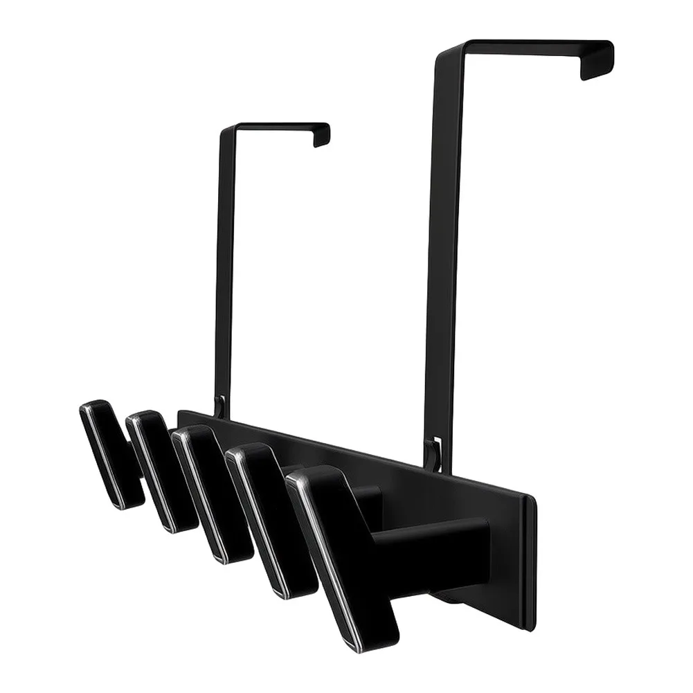 12 Hook Over Door Hanging Rack for Towels Bags Easy Install Fits Standard Doors 1 3/4 Inch Thick Aluminum Alloy