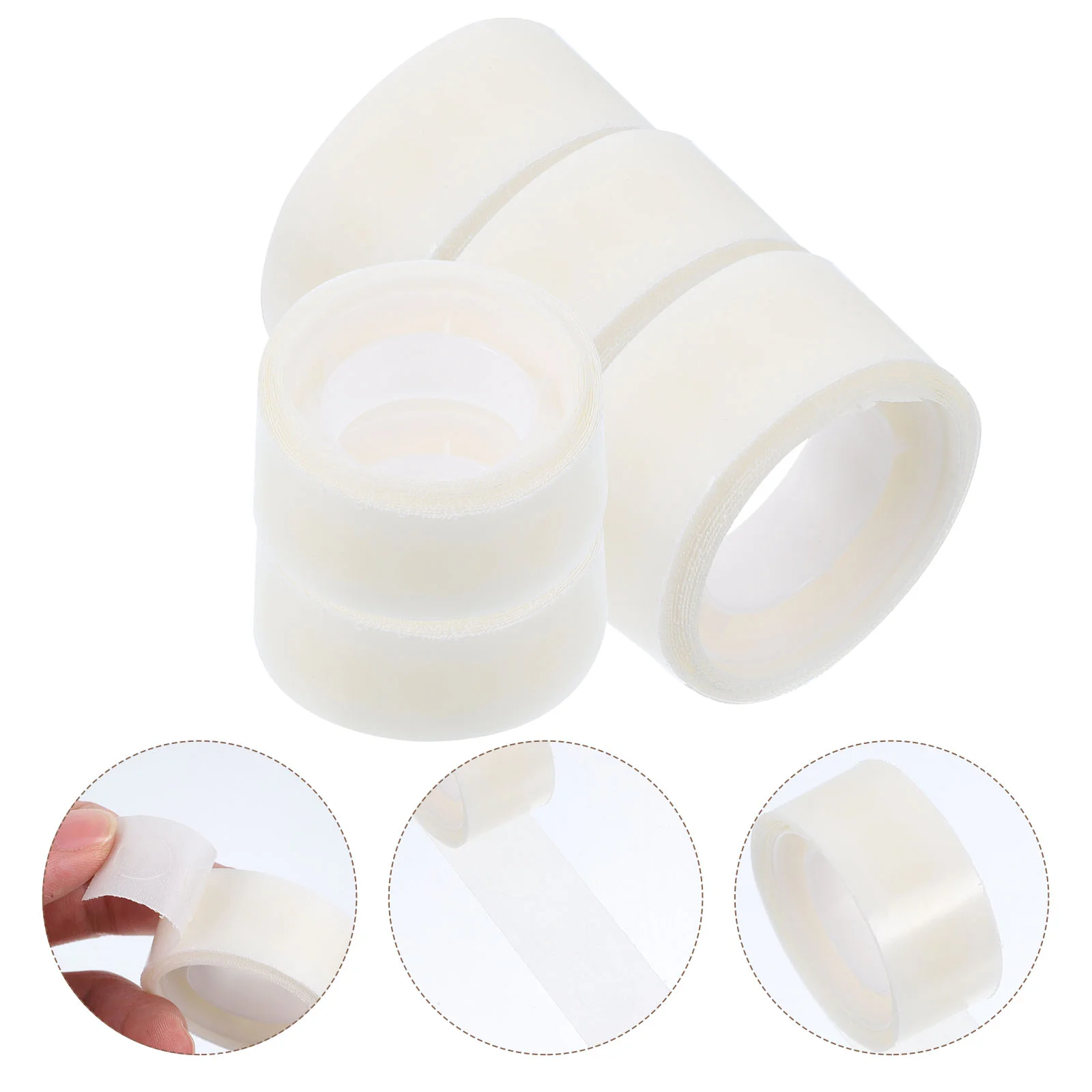 5 Rolls Double Sided Tape Dots Adhesive Clear Movable Circle Stickers Rubber for Party Strips Transparent