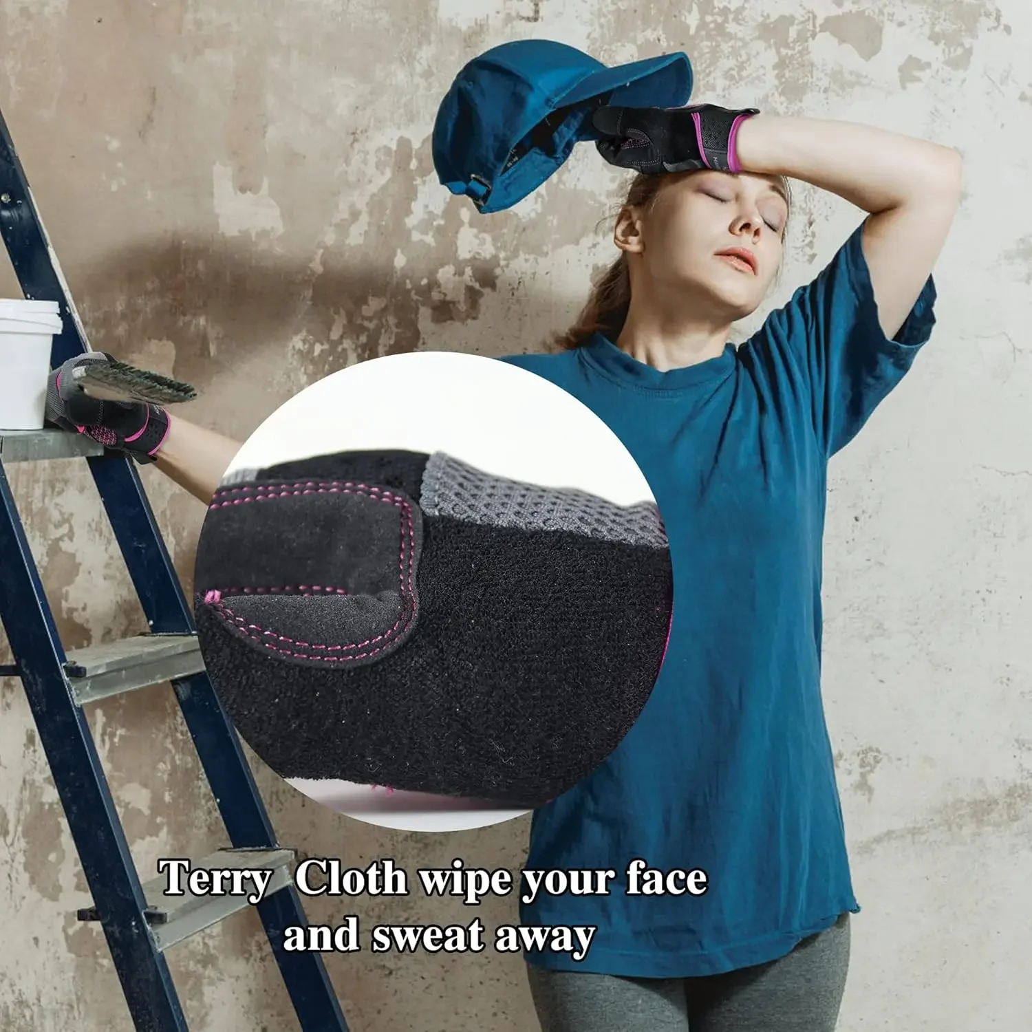 Handlandy luvas de trabalho de segurança feminina utilitário tela sensível ao toque luva de trabalho para quintal jardinagem luvas mecânicas respiráveis