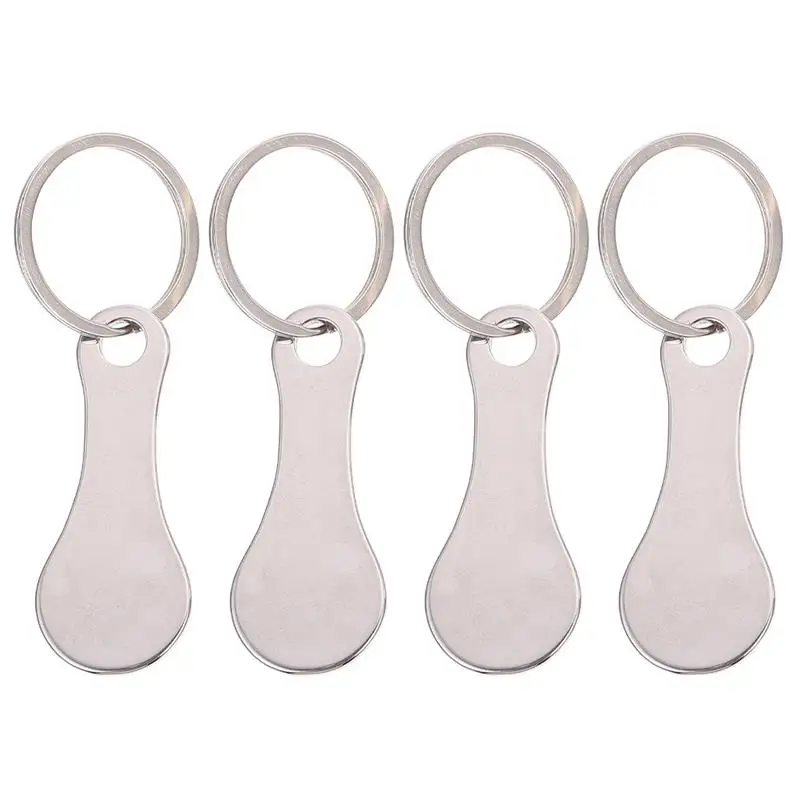 4pcs Cart Unlocker Metal Shopping Cart Tokens Key Chains Token Key Ring Decorative Keychain Multipurpose Shopping Portable For