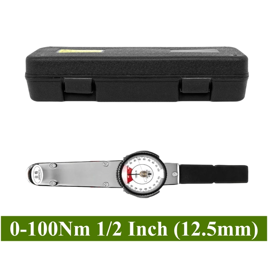 4 maten meetklok-momentsleutel, 2-richtings cursor-sleutel 0-100 N.m, 1/2 inch aandrijving met momentsleutelindicator voor Au