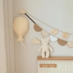 INS diseño nórdico para habitación de niños, decoración de pared para habitación de princesa, forma de globo a cuadros, almohada pequeña de dibujos animados, accesorios de fotografía