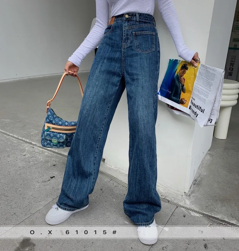 

2023 Fashion Women's Jeans Women's Autumn and Winter New Casual Loose Korean Style High Waist Wide y2k Leg Pants Ladies