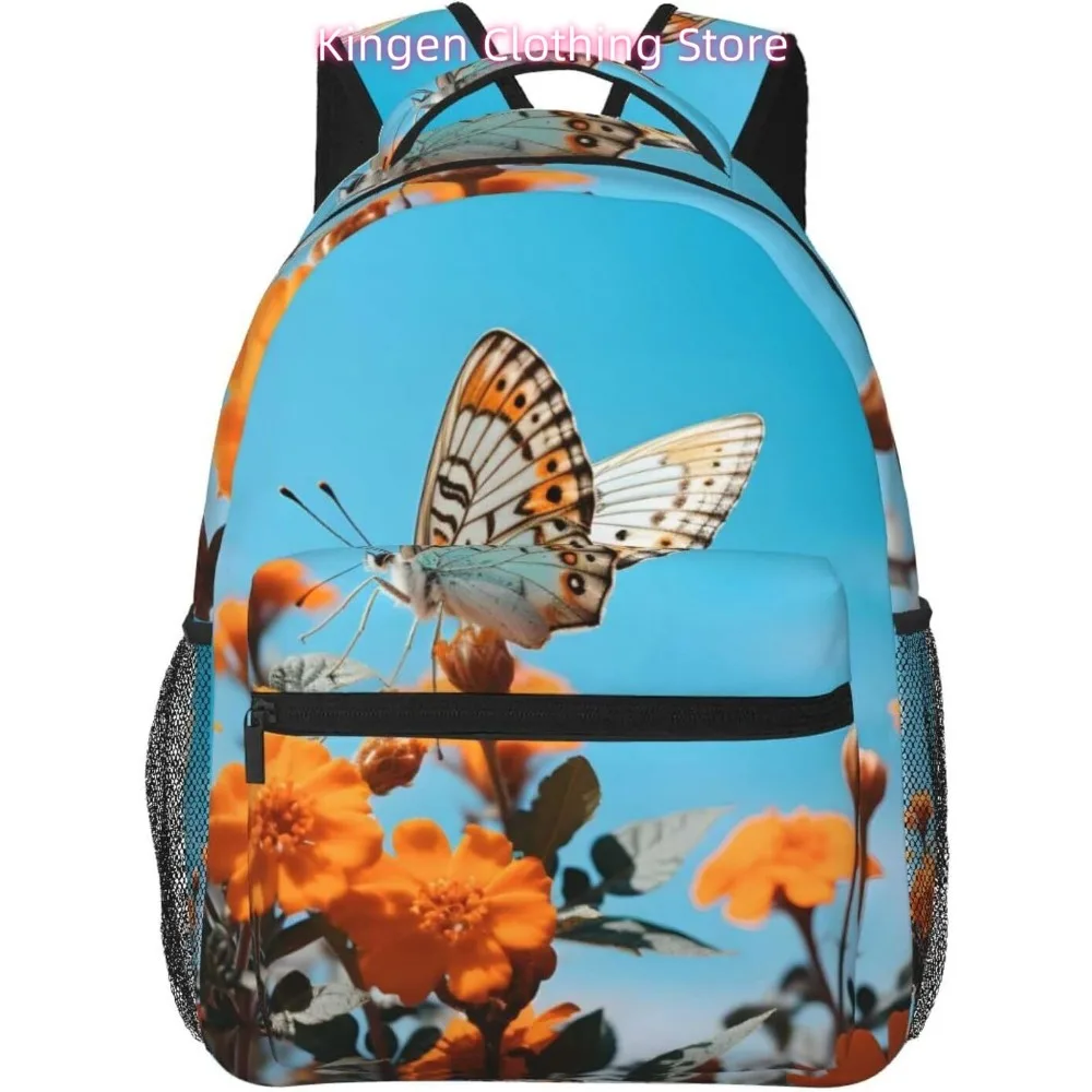 

laptop bag back to school Spring Flowers Butterfly Lightweight Laptop Backpack Lightweight Multipurpose Travel Casual Daypack U