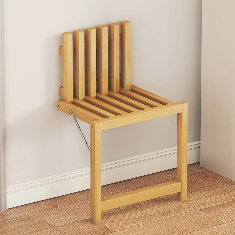 Ultra Thin Folding Shoe Changing Stool Behind The Entrance Door Wall Mounted Wearing Household Invisible Narrow Chair
