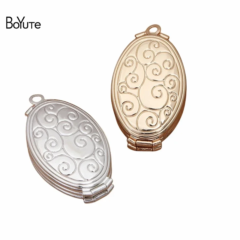 

BoYuTe (5 Pieces/Lot) 20*33*9MM Oval Shape Memory Photo Locket Factory Direct Wholesale Metal Brass Locket Pendant