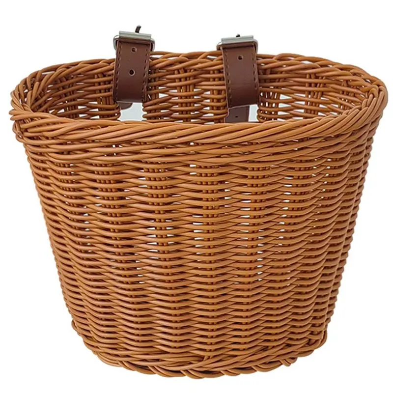 NEW HOT In Stock-Bike Basket Front In Natural Willow For Handmade Wicker Storage Container-Large Capacity For Outdoor Cycling