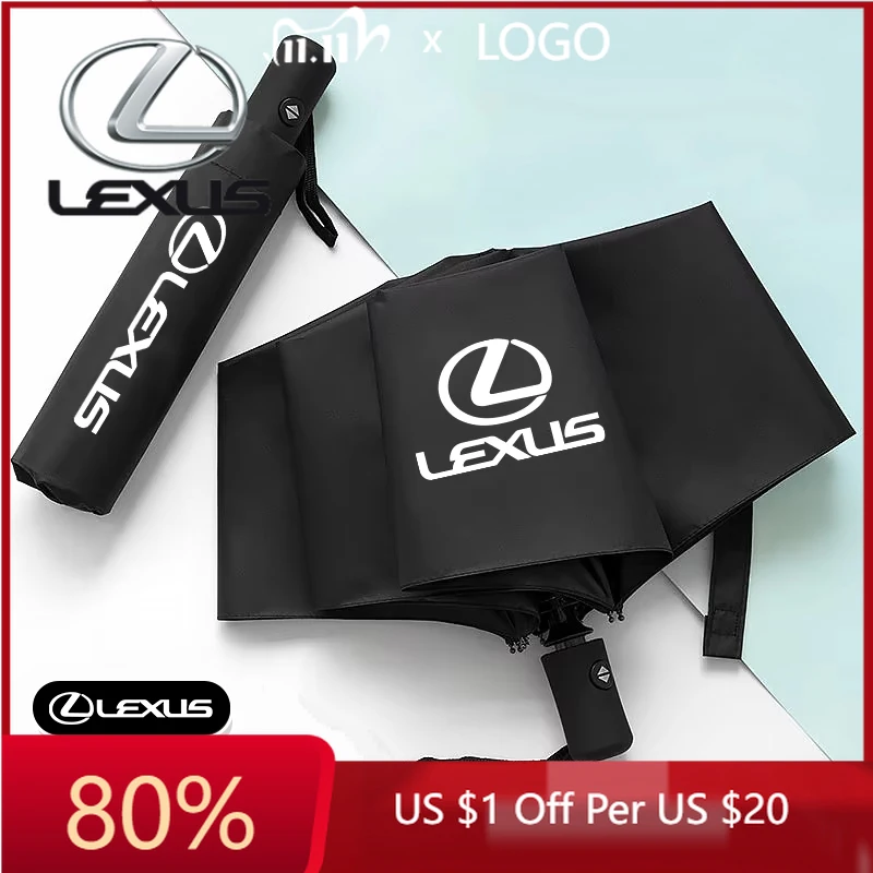 

2026 Hot Interior Stickers Car Emblem Umbrella Lexus Business Automatic Folding Umbrellas For Lexus GS IS LS500h ES260 ES300h RX