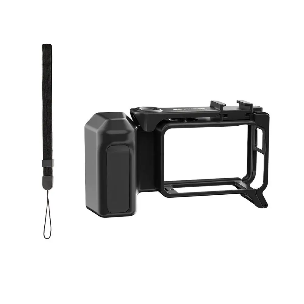 For DJI Osmo Action 5 Pro/4/3 Street Grip Kit Cage Side Handle Photography Quick Release Holder Mount with Cold Shoe