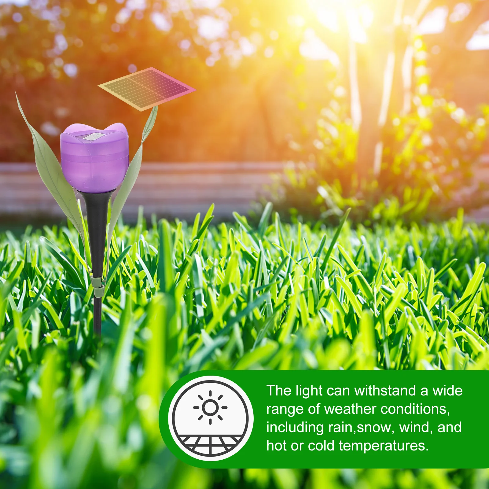 3 قطعة زهرة التوليب الشمسية شكل مصباح ليد في الهواء الطلق حديقة الديكور كامل تعمل بالطاقة الشمسية حياة طويلة مصباح التوصيل الأرضي