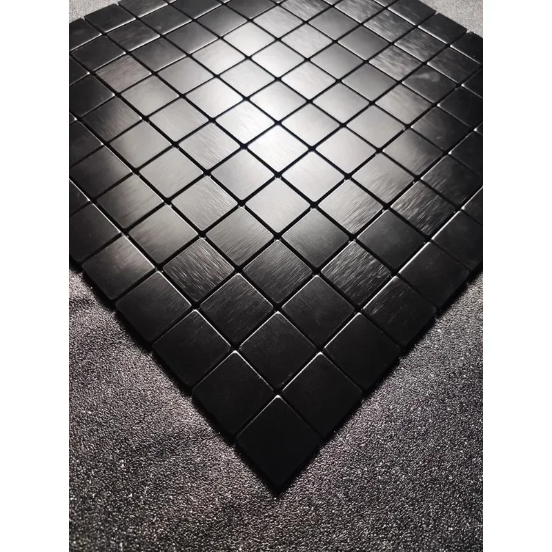 Wall sticker pure black tile self-adhesive background wall modern simple small particle art aluminum-plastic panel