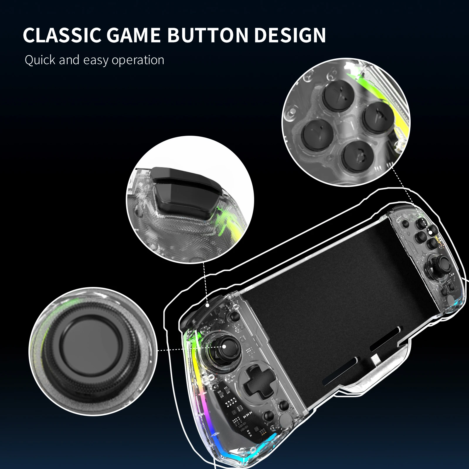 New Switch gamepad 6 axis body sense left and right one straight plug wired gamepad