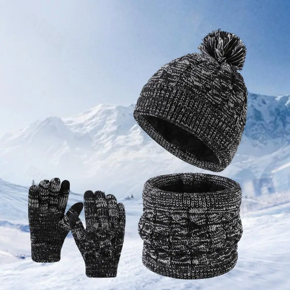 Ademende winteraccessoires Winter Outdoor Fietsen Dome Neck Warp Set met handschoenen Dik gebreid voor winddicht