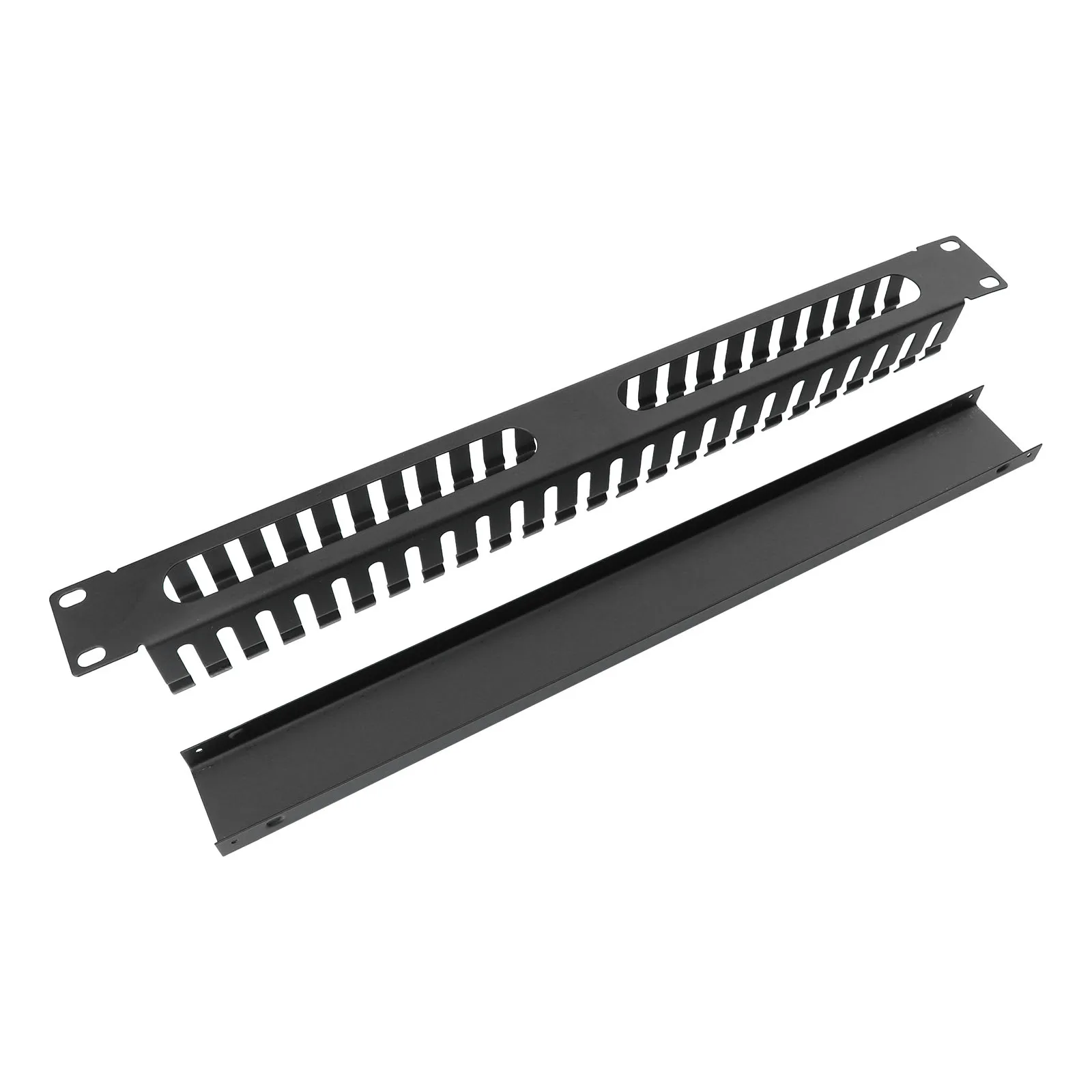 

1pc 24 Port Metal Cable Management Rack 19 Inch Wire Organizer Durable Smooth Edges Hide Cables System Unit Storage Accessories