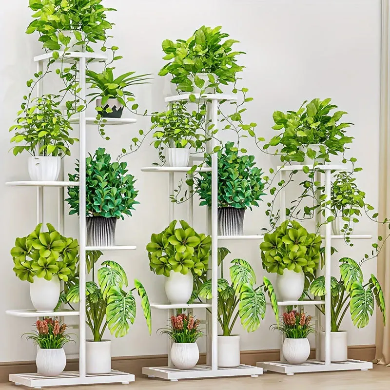 

Plant Shelves Iron Potted Flower Plant Stand Rack Multiple Flower Pot Holder Shelf Indoor Outdoor Planter Display Organizer