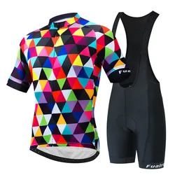 New Fualrny Cycling Jersey Set Classic MTB Cycling Bib Shorts Kit Reflective Custom Bike Clothes Bicycle Clothing Maillot Ciclis