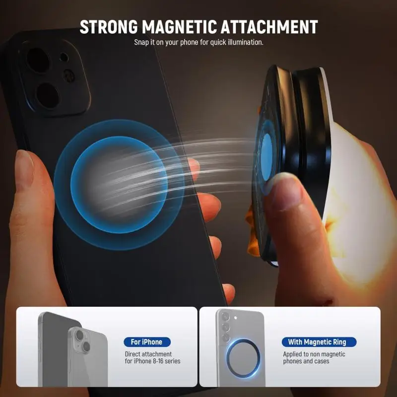 Magnetic Mobile Phone Selfie Light Compatible with MagSafe iPhone for Zoom Makeup Photography Recording Video Conference