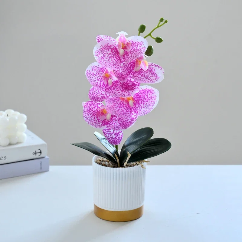 

Artificial Butterfly Orchid Artificial Potted Fake Plant Table Office Wedding Decoration Props Family Room Decoration Gifts