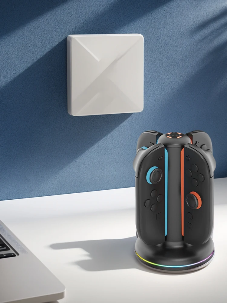 شاحن وحدة التحكم مع أضواء وحدة تحكم مغناطيسية شاحن حامل محطة شاحن مغناطيسي لنينتندو سويتش 2