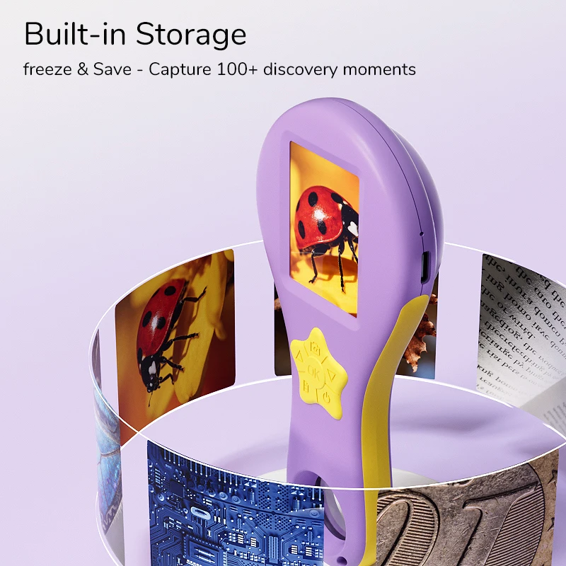 2.0'' IPS Digital Magnifier HD 1080P 20-50X Portable Microscope Handheld Mignifying Glass for Electronics Repair Check Jewelry