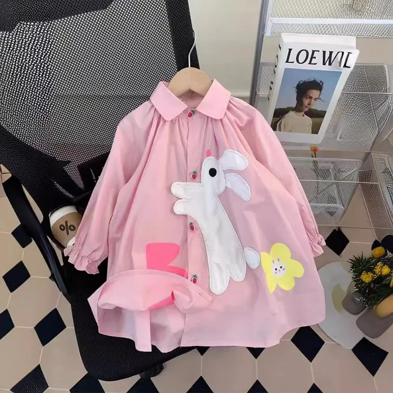 

Girls' Dress Autumn New Fashionable Princess Dress Cartoon Shirt Dress Stylish Children's Shirt Dress
