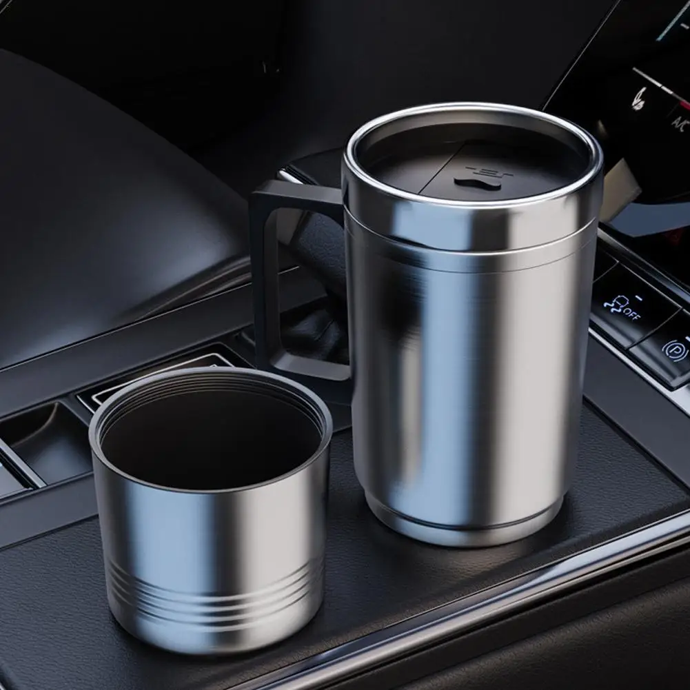 

Vehicle Heating Cup 500ml Stainless Steel Water Coffee Bottle Kettle Electric Insulated Drink Mug Camping Travel Cup