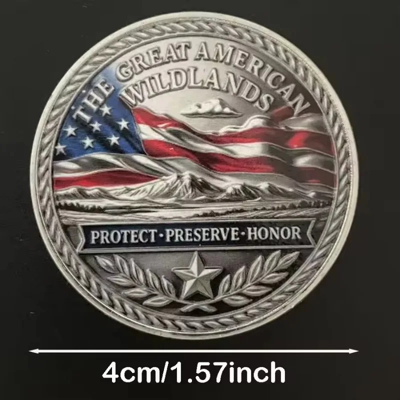 American Bison Independence Day Commemorative Souvenir Coin US Patriotic Collectible Challenge Coin Numismatic Collection Gift