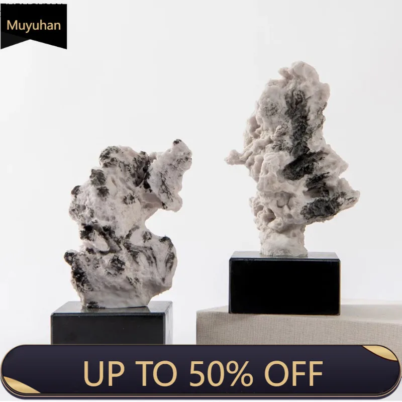 Taihu Stone Rockery Landscape Sculpture Desk Decoration Ornaments Creative Coral Statue Room Aesthetics Decor Modern Crafts