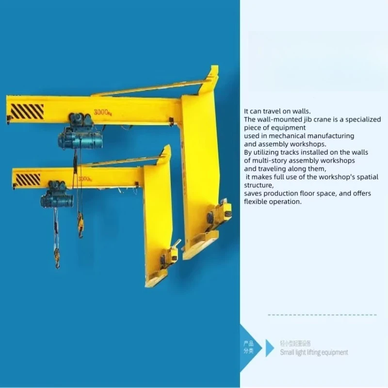 Fixed Column Jib Crane with Manual Chain Hoist and 180 Degree Boom Rotation for Light Duty Workstations