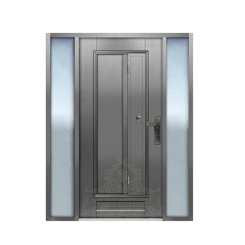 Puertas de pantalla doble de Metal con corona, puerta de seguridad de acero, diseño real, lujo, precio barato, calidad Superior