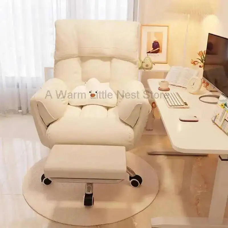 

Chair Soft Cheap Lightweight Office Footrest Backrest Wheels Rolling Recliner Office Chair Modern Muebles Trendy Furniture
