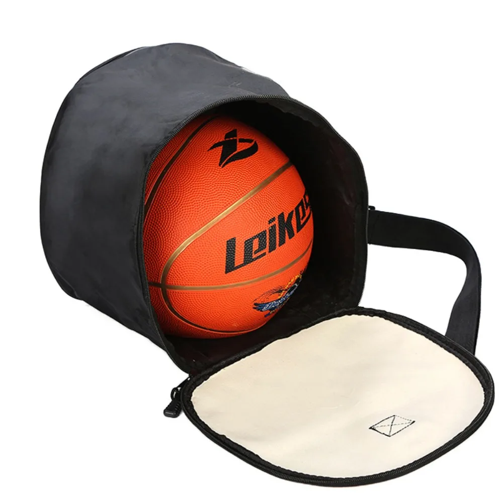 Robuste Sport-Basketball-Aufbewahrungstasche, elastischer Haken, Basketball-Tasche, abnehmbarer Schultergurt, runde Umhängetaschen für Jungen