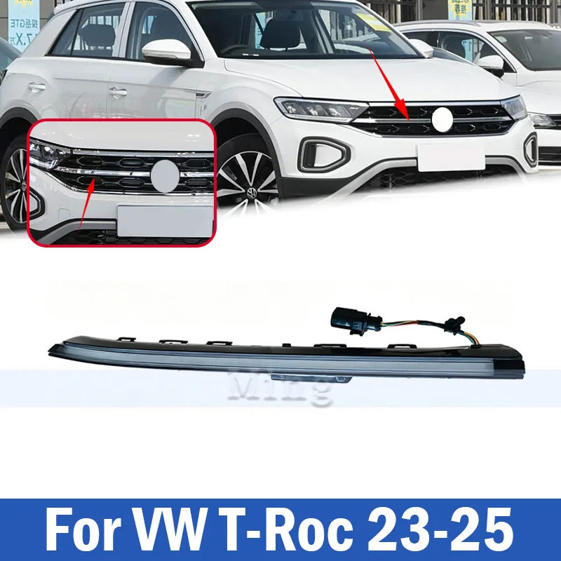 Front Day Running Light Front Bumper Turn Signal Lamp For VW T-ROC TROC 2023 2024 2025 Car Day Driving Lamp Assembly