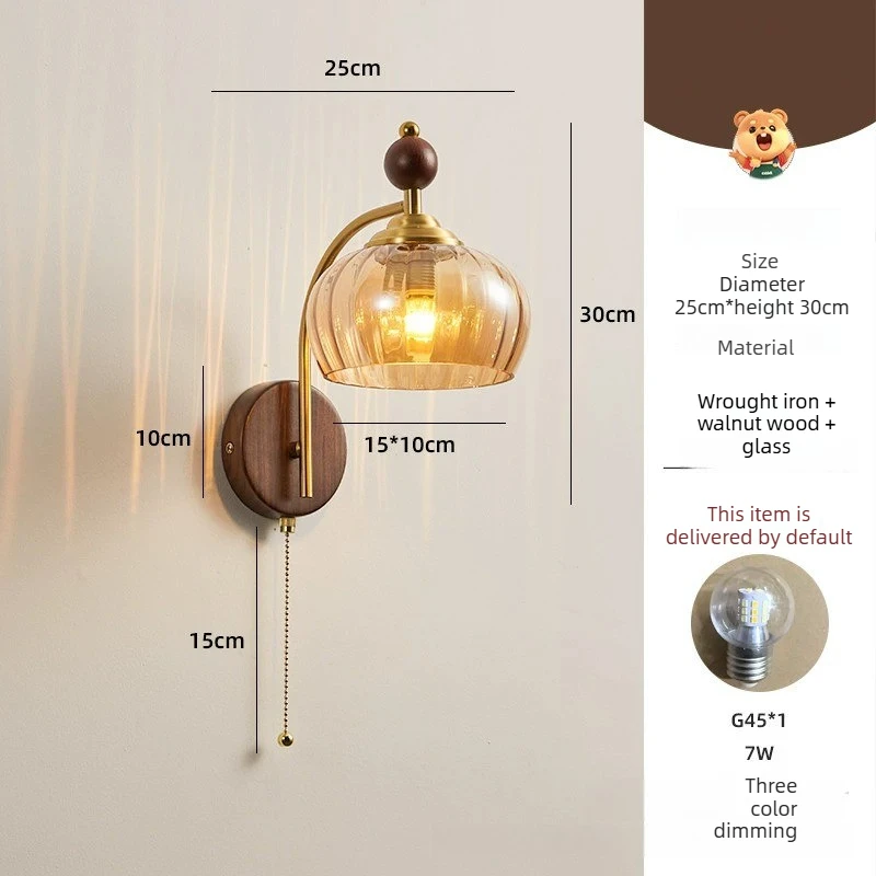 Mid Century wandlamp vintage glazen wandkandelaar hal woonkamer achtergrondverlichting minimalistische gang huisverlichting armatuur