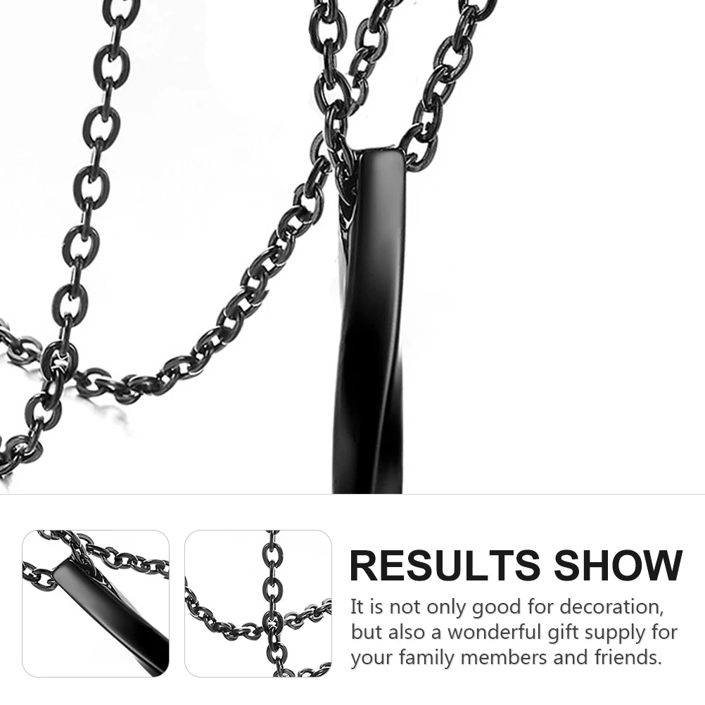 

Twisted Cylinder Pendant Necklace Stainless Steel Jewelry for Men Sweater Accessory Birthday Gifts Popular Fashion Decor