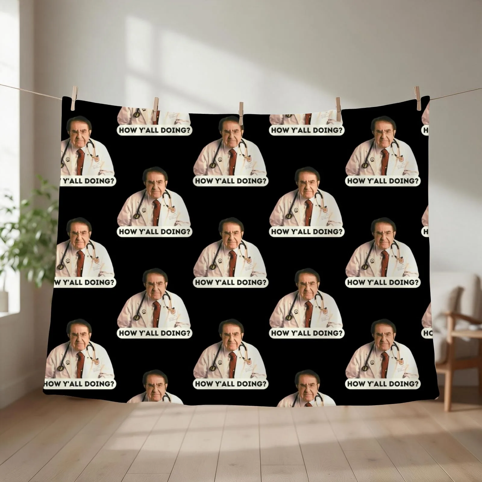Dr Now How y_all doing, Original Willow Days Throw Blanket couch cozy soft plush fuzzy picnic outdoor blanket