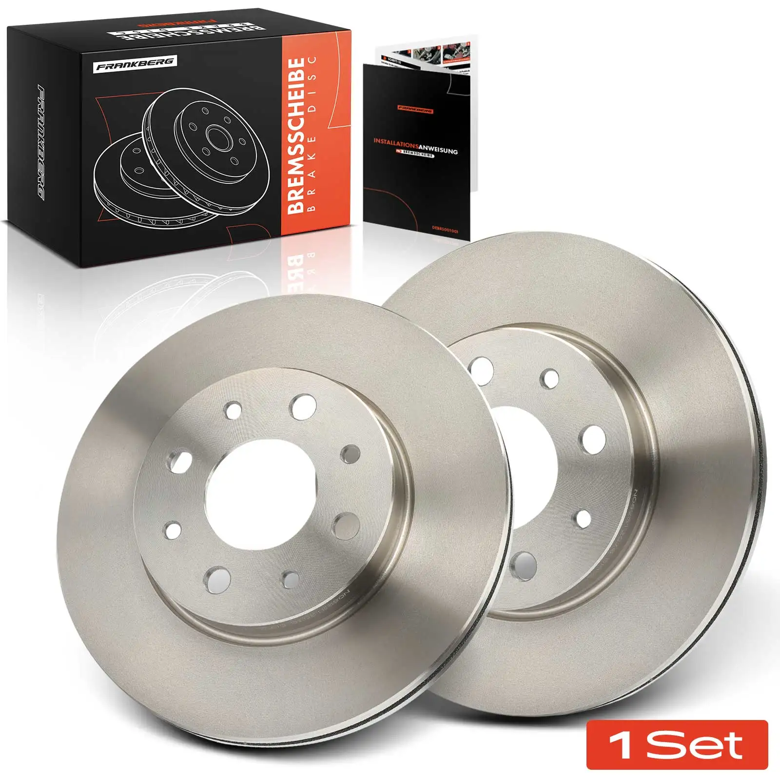 Frankberg 2x Bremsscheiben Vorderachse für Fiat 500 C Panda Kasten/Schrägheck Ford KA Bj ab 2003 1541803 9S511125DA 51742727