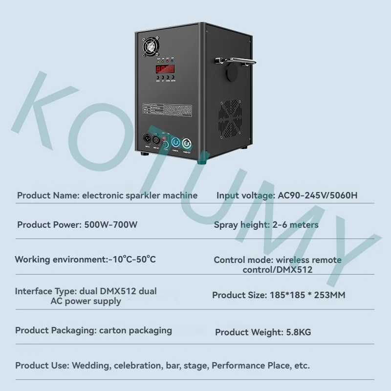 700 واط آلة شرارة الباردة حفل زفاف DMX عن بعد آلة الألعاب النارية اللاسلكية نافورة المرحلة المعدات آلة الألعاب النارية