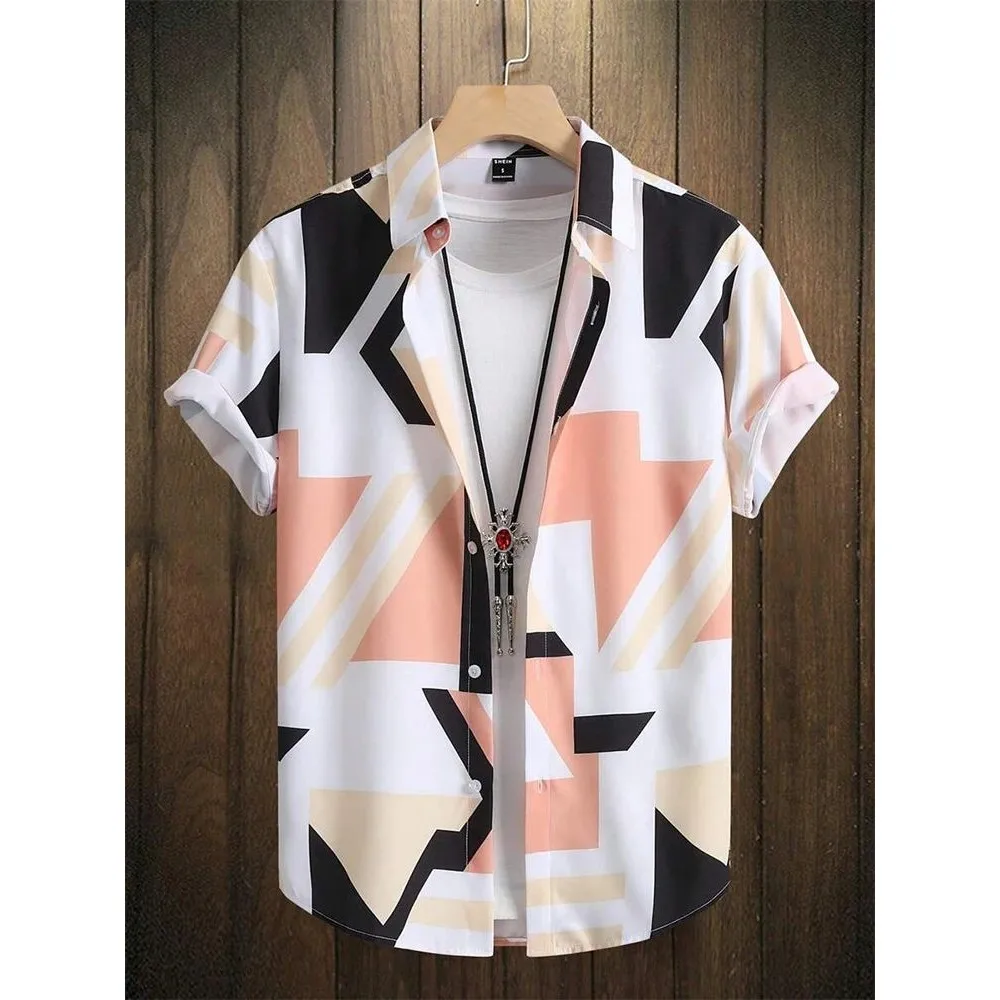 Men's Casual Shirt Outdoor Street Fashion Summer Everyday Mens Thickened Fleece Lined Special Wide Fit  Collar Nine Sleeve