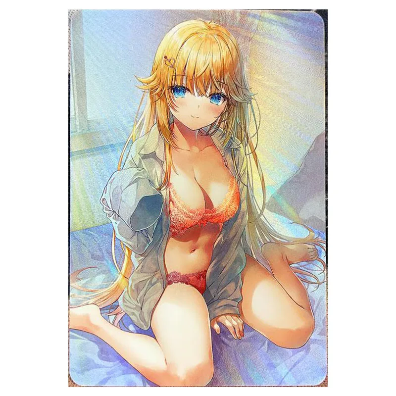 ACG personaje de Anime Goddess Story, Flash raro, tarjeta refractiva Rem, Yamato, Marnie Kurumi, colección de ilustraciones, regalo de cumpleaños y Navidad