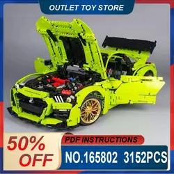 MOC- 165802 Technical Green Super Sprots Car Model Building Blocks Brick DIY Toys Assembly Birthday Gifts For Kids