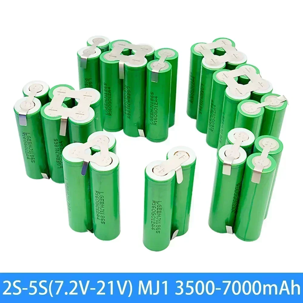 حزمة بطارية جديدة 2S 8.4V 3S 12، 6V 4S 16، 8V 5S 21V MJ1، بطارية 18650 MJ1 3500mAh، لبطارية مفك براغي 18 فولت
