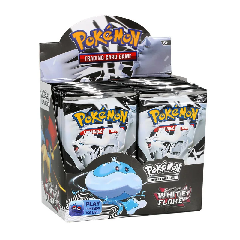 New 10Pcs/Bag Pokémon Black Dragon White Dragon Card Booster Sword Shield Series Pet Elf Flash Transaction Collectible Cards view 2