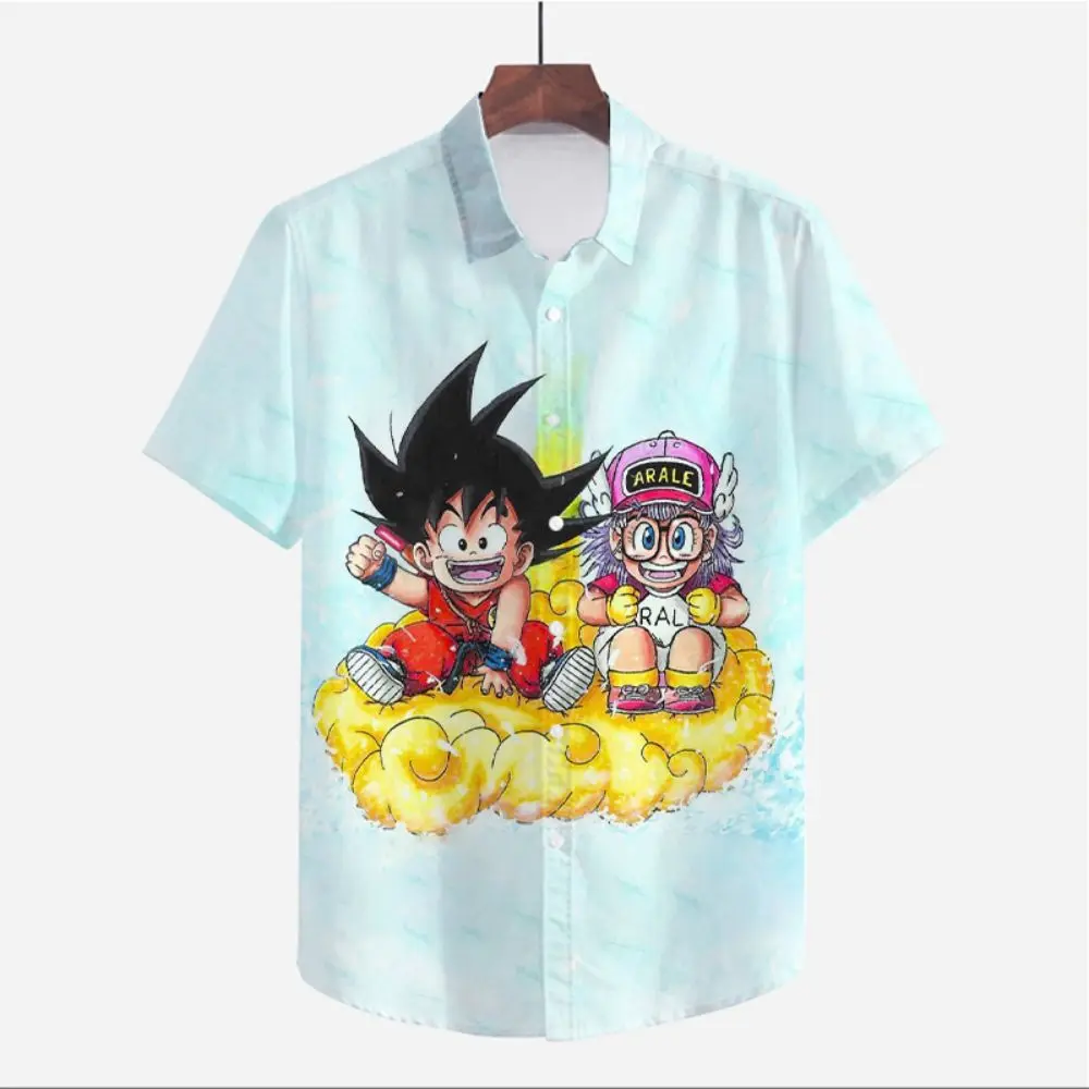 

Men's Clothes Dragon Ball Z 2023 Shirt Cute Anime Fashion Goku Beach Style Summer High Quality Seaside Trip Vegeta Super Saiya