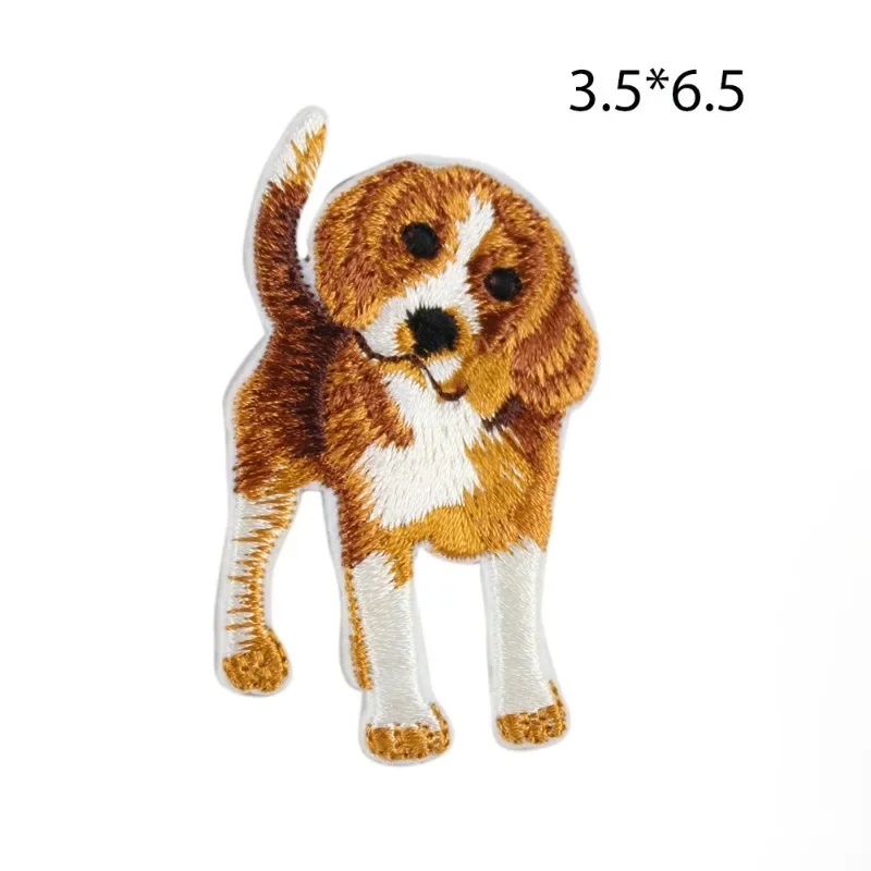 Cute Little Animal Cloth Sticker Husky Corgi Shiba Dog Burnt Edge Clothing Accessories Adhesive Backing Embroidery Patch