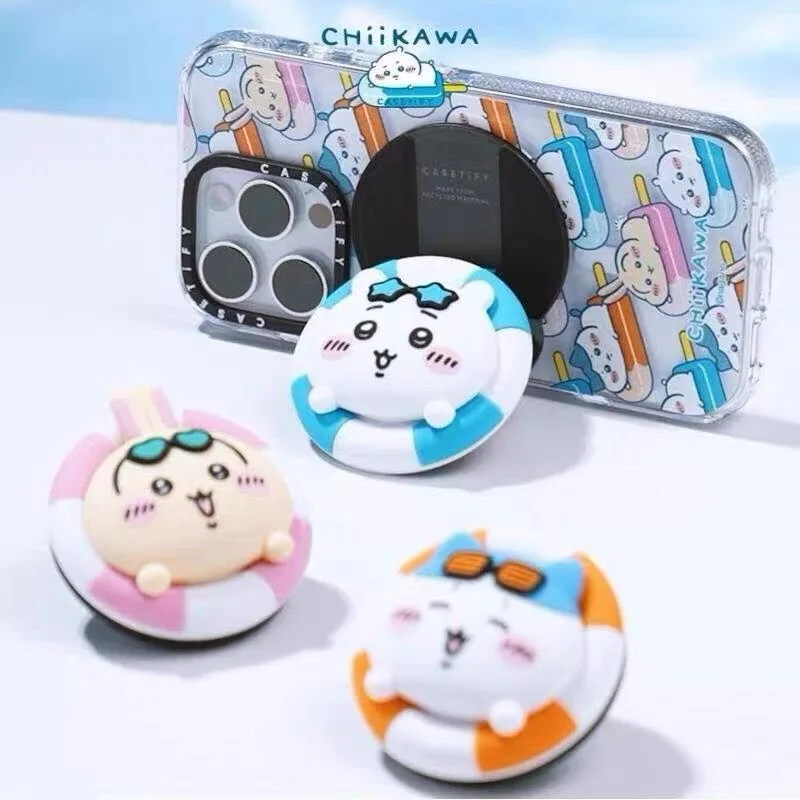 Hot New CASETiFY Chiikawa Foldable Magnetic Phone Grip Stand Cute 3D Pool Float Design MagSafe Compatible Phone Holder