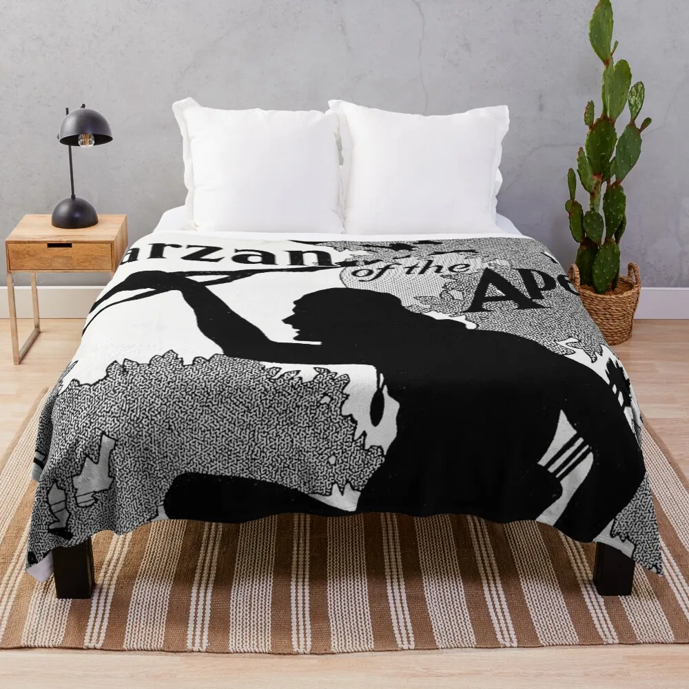 

Vintage Tarzan poster art Throw Blanket Soft Comfort Blanket for Reading Watching TV