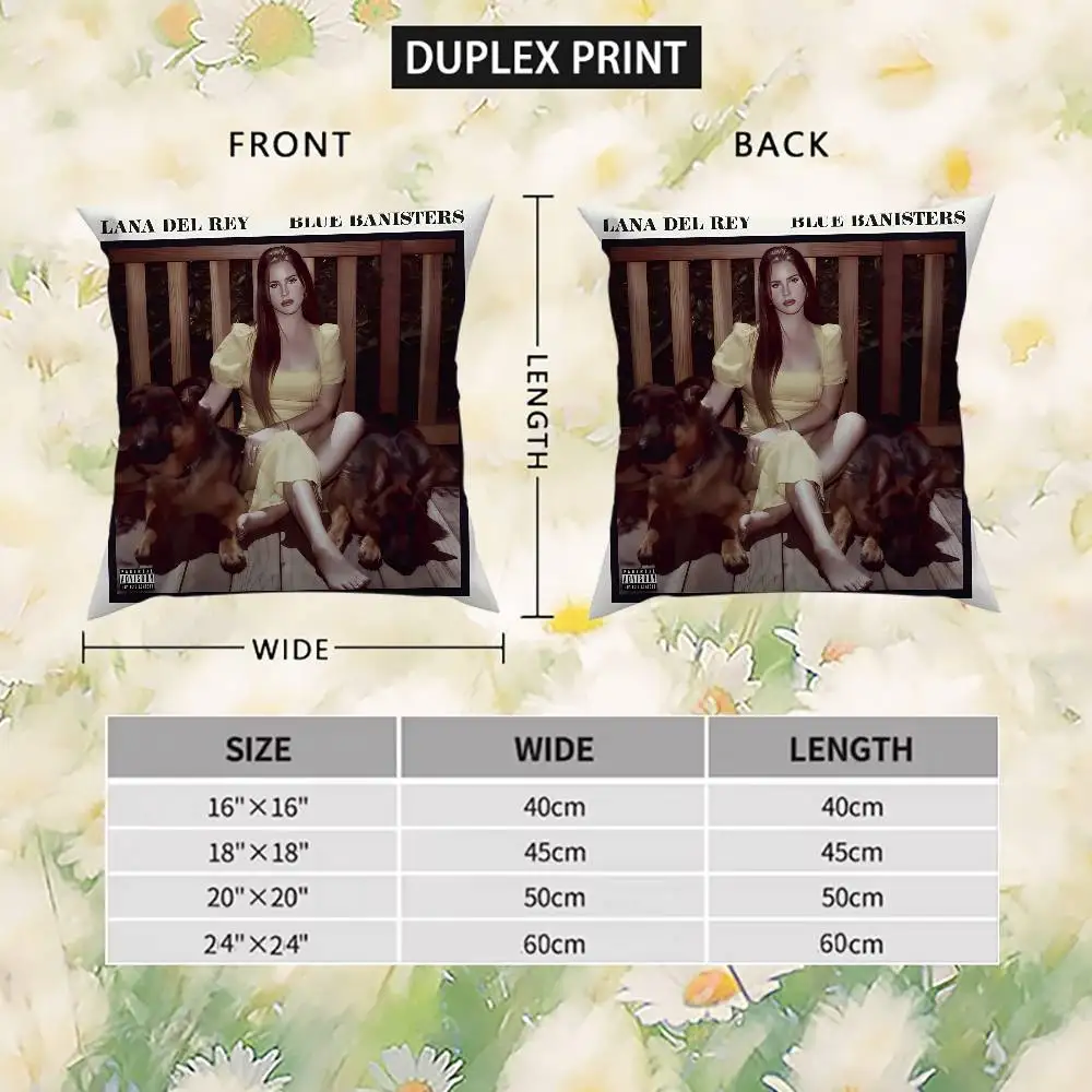 L-Lana Del R-Ray Pillow Case Album Case Sofa Decorative Home Double-sided Printing Short Plush Cute Cushion Cover